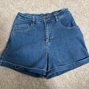 Blue denim shorts